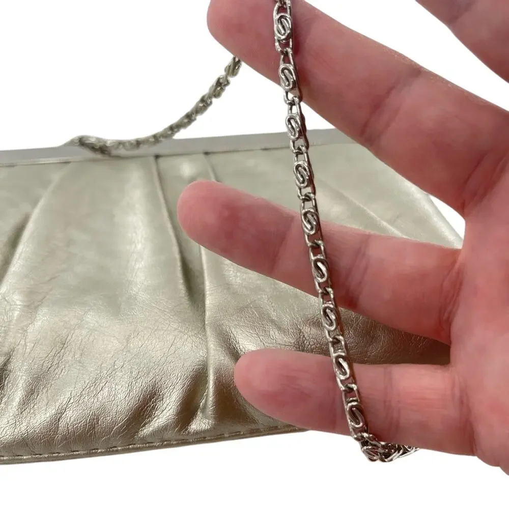 Gunne Sax Old Money Silver Vintage Clutch Chain Link Retro Purse